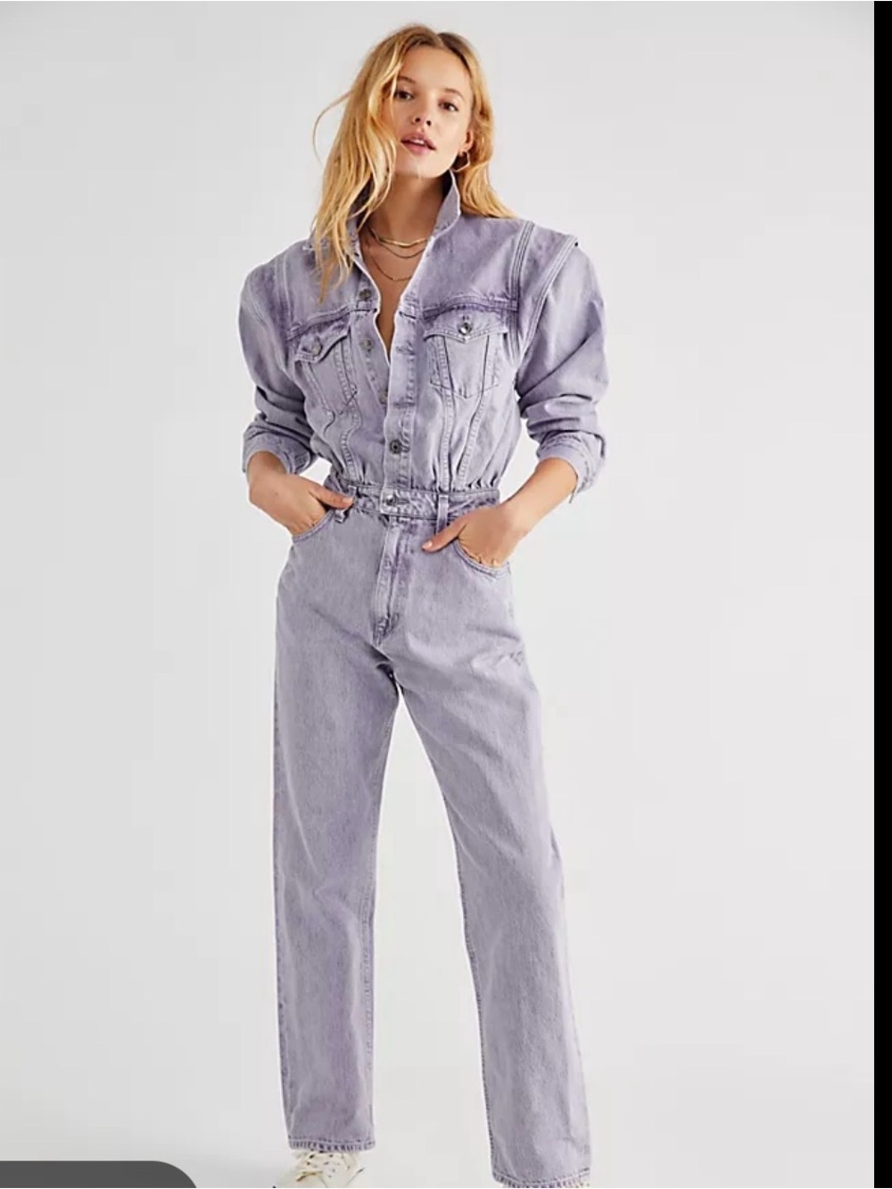 Agolde Lavender Denim Jumpsuit
